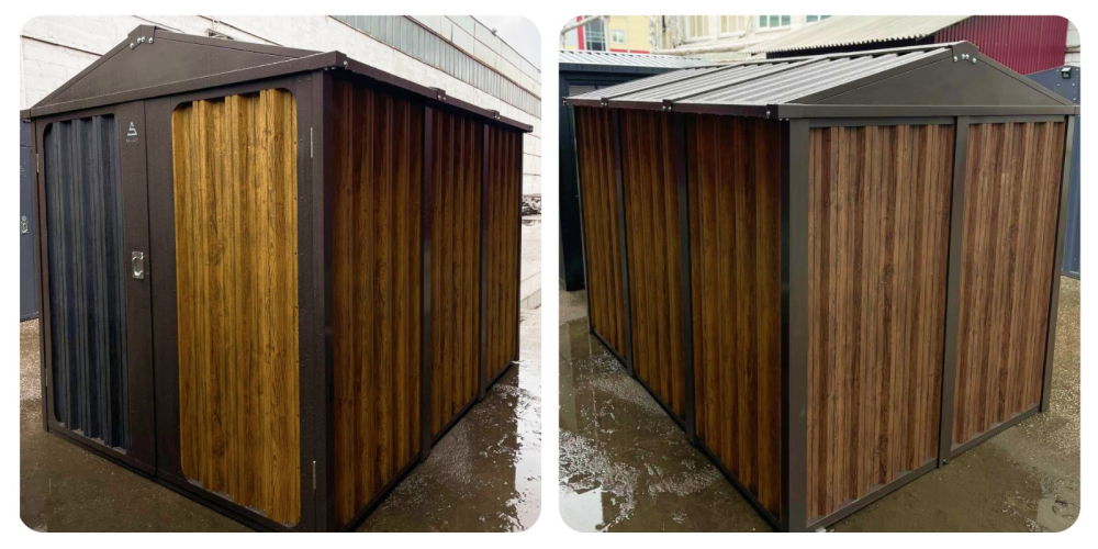 Хозблок стальной SKOGGY в расцветке под дерево