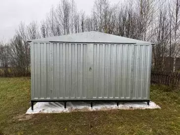 Хозблок для садового инвентаря и хозяйственных инструментов в цинковом цвете в дер. Печёры, Зубцовский р-н, Тверская обл.